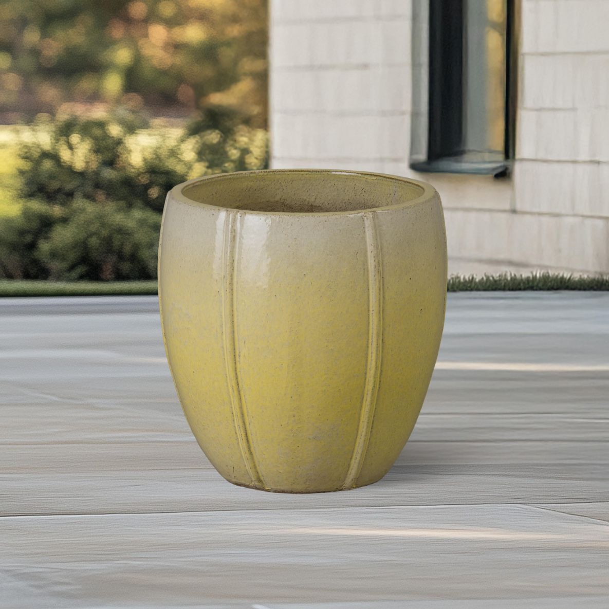 Crest 17"H Yellow Ceramic Outdoor Planter