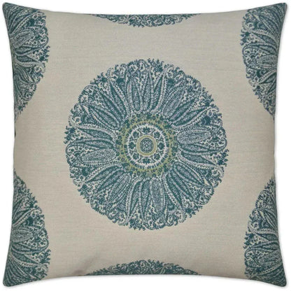 Crillon Aqua Blue Throw Pillow With Insert