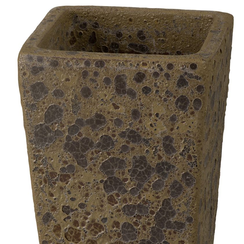 Crisco Square Bubble Yellow Tall Outdoor Planter