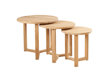 Cross Legs Nesting Teak Patio Side Table