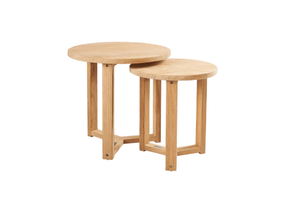 Cross Legs Nesting Teak Patio Side Table