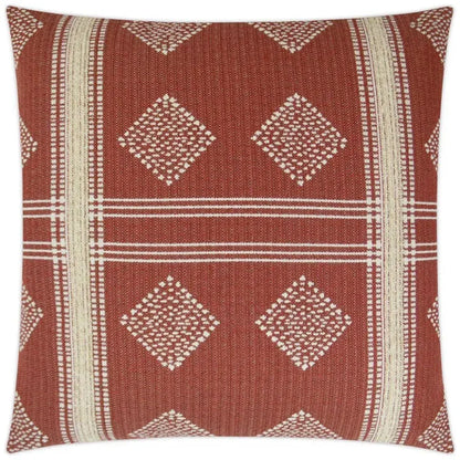 Cultural Brick Red Throw Pillow With Insert
