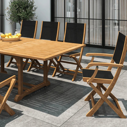 Dalton Teak Patio Dining Set 9PC