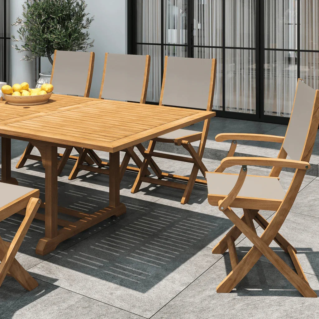 Dalton Teak Patio Dining Set 9PC