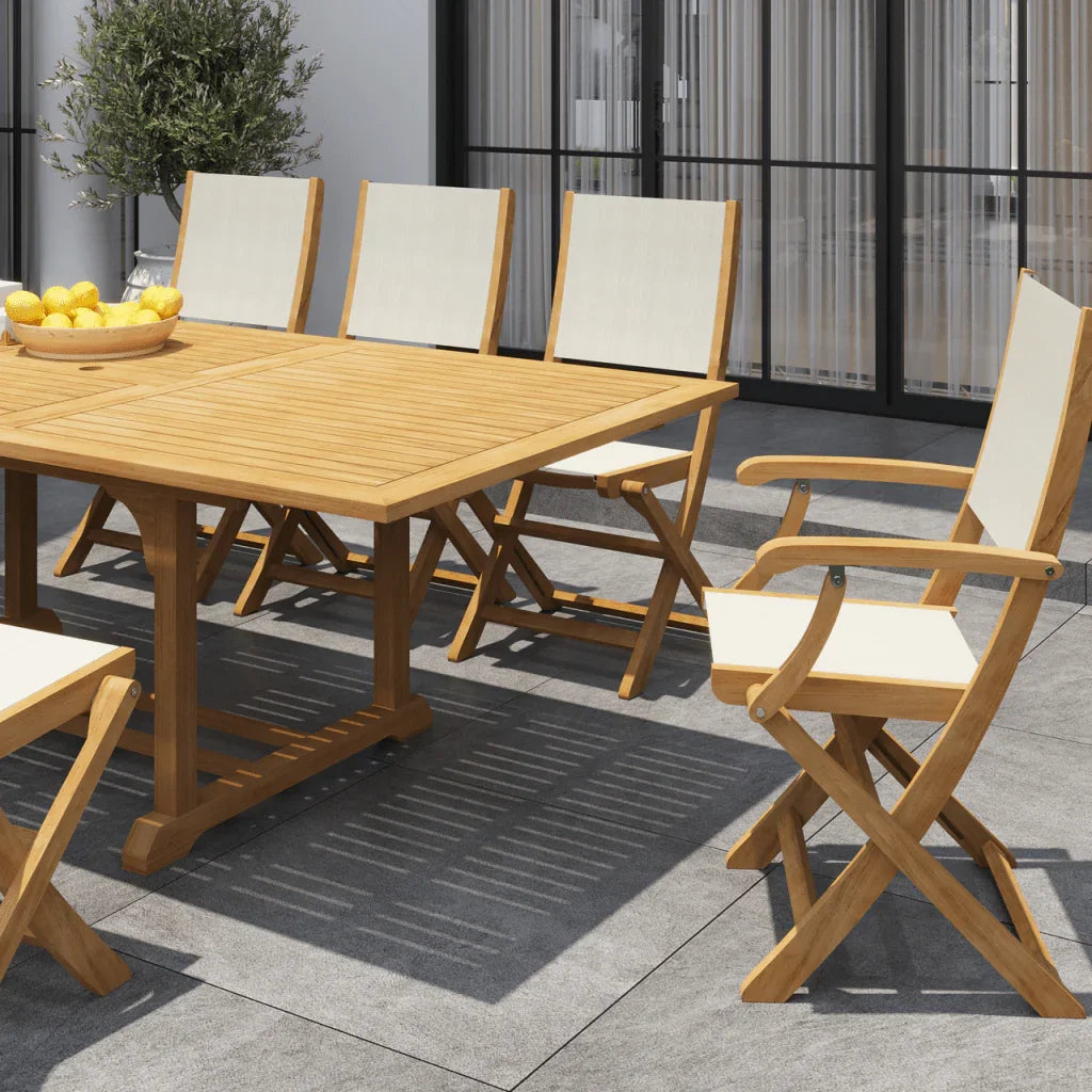 Dalton Teak Patio Dining Set 9PC