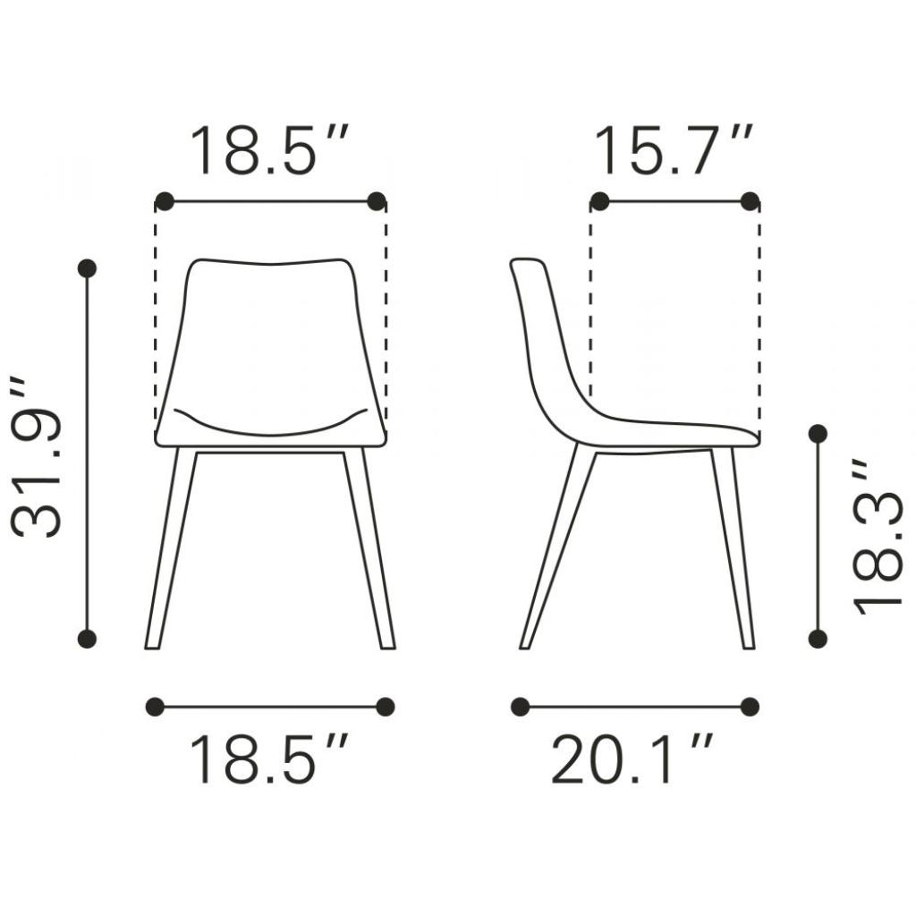 Daniel Performance Fabric Armless Dining Chair 2PC
