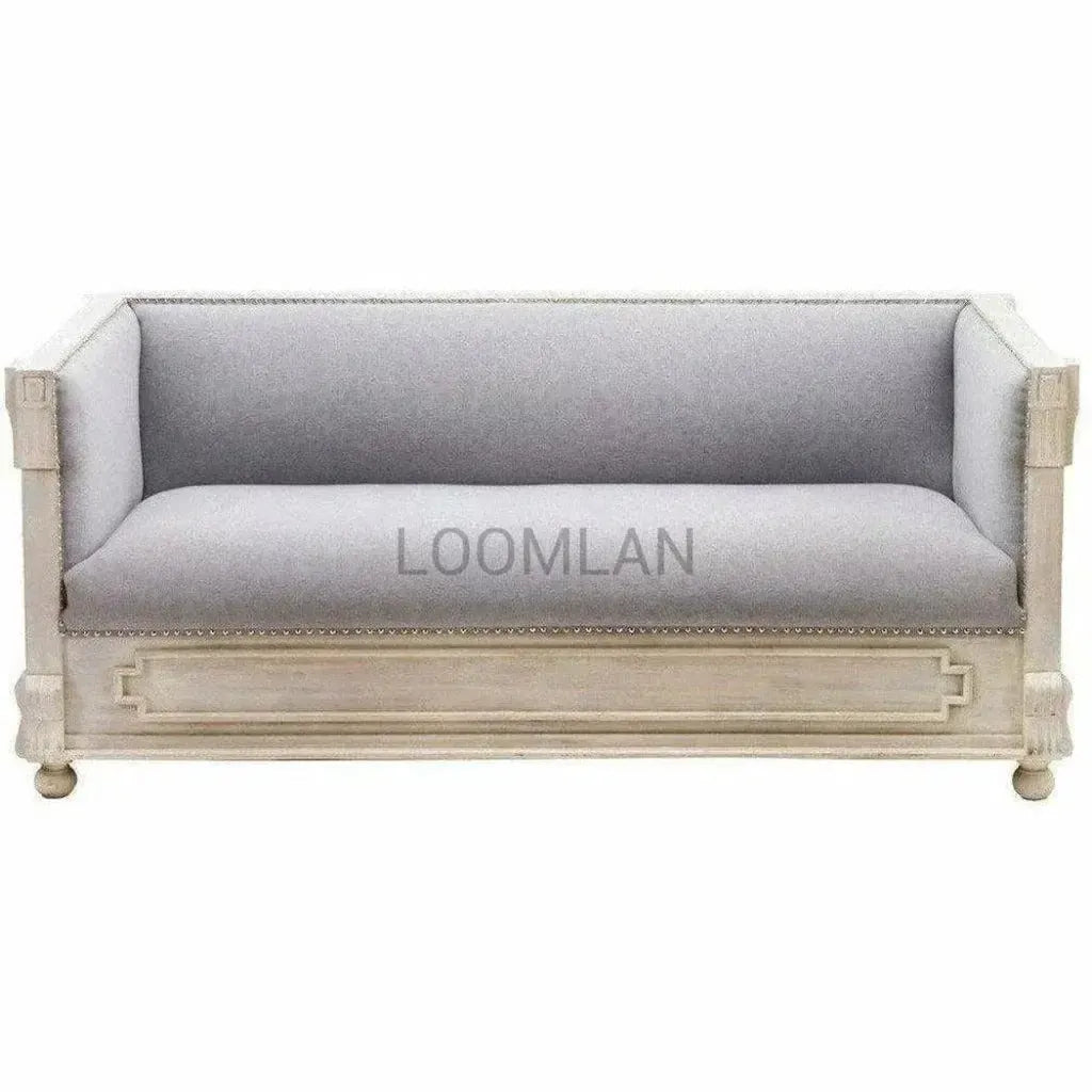 Davara Hand Carved Grey Sofa