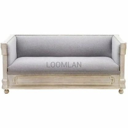 Davara Hand Carved Grey Sofa