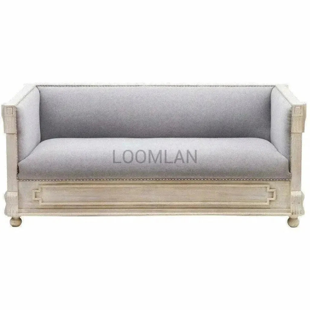 Davara Hand Carved Grey Sofa