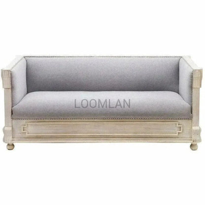 Davara Hand Carved Grey Sofa