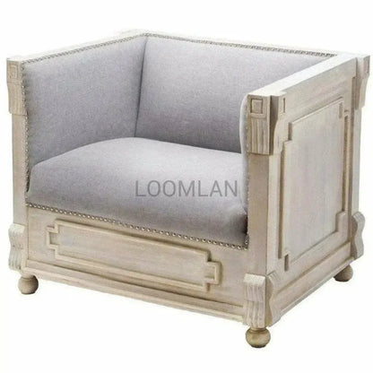 Davara White Wash Wooden Club Chair