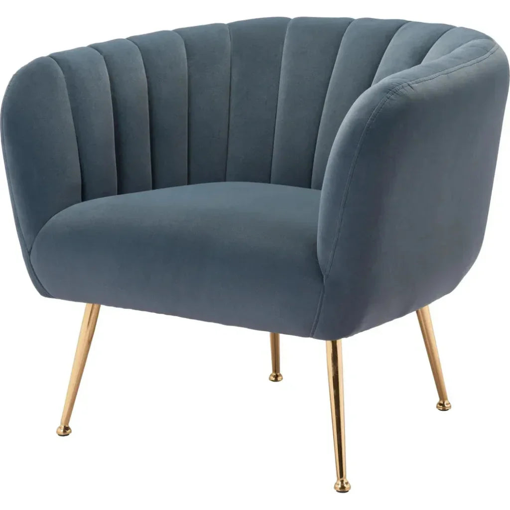 Deco Accent Chair Gray & Gold
