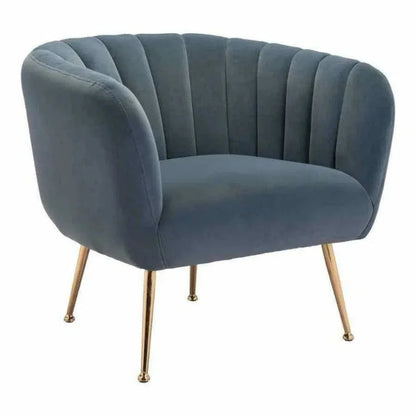 Deco Accent Chair Gray & Gold