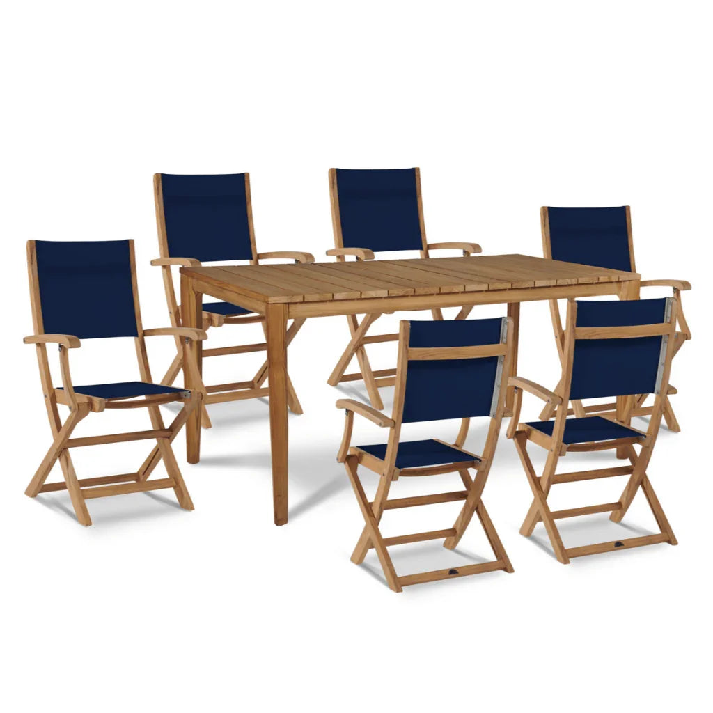 Del Ray Teak Patio Rectangular Dining Set 7PC