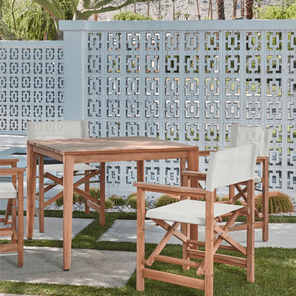 Del Ray Teak Patio Square Dining Set 5PC