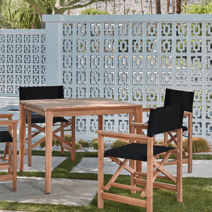 Del Ray Teak Patio Square Dining Set 5PC