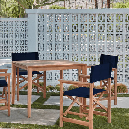 Del Ray Teak Patio Square Dining Set 5PC