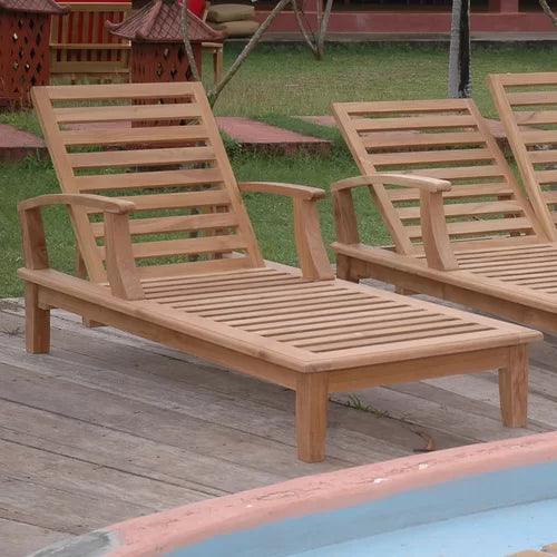 Delano Teak Reclining Sunlounger with Sunbrella Cushions