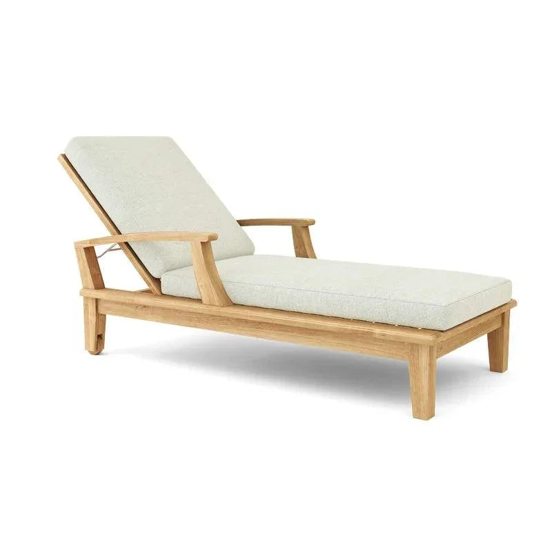 Delano Teak Reclining Sunlounger with Sunbrella Cushions