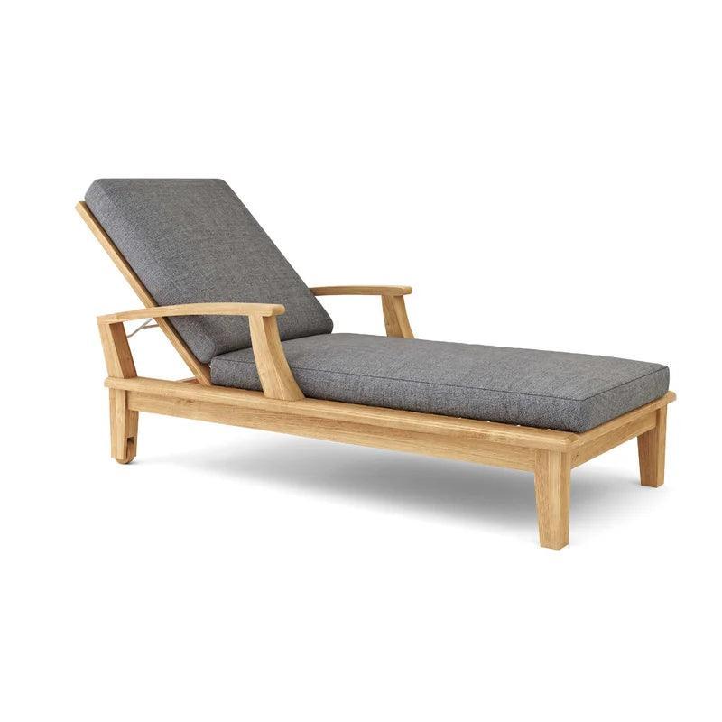 Delano Teak Reclining Sunlounger with Sunbrella Cushions