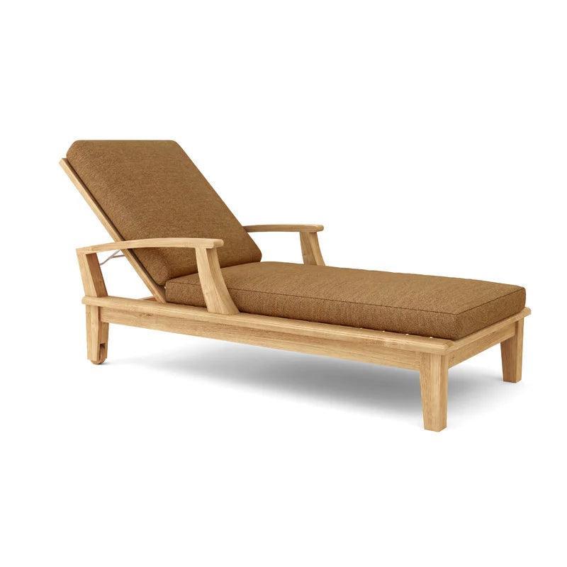 Delano Teak Reclining Sunlounger with Sunbrella Cushions