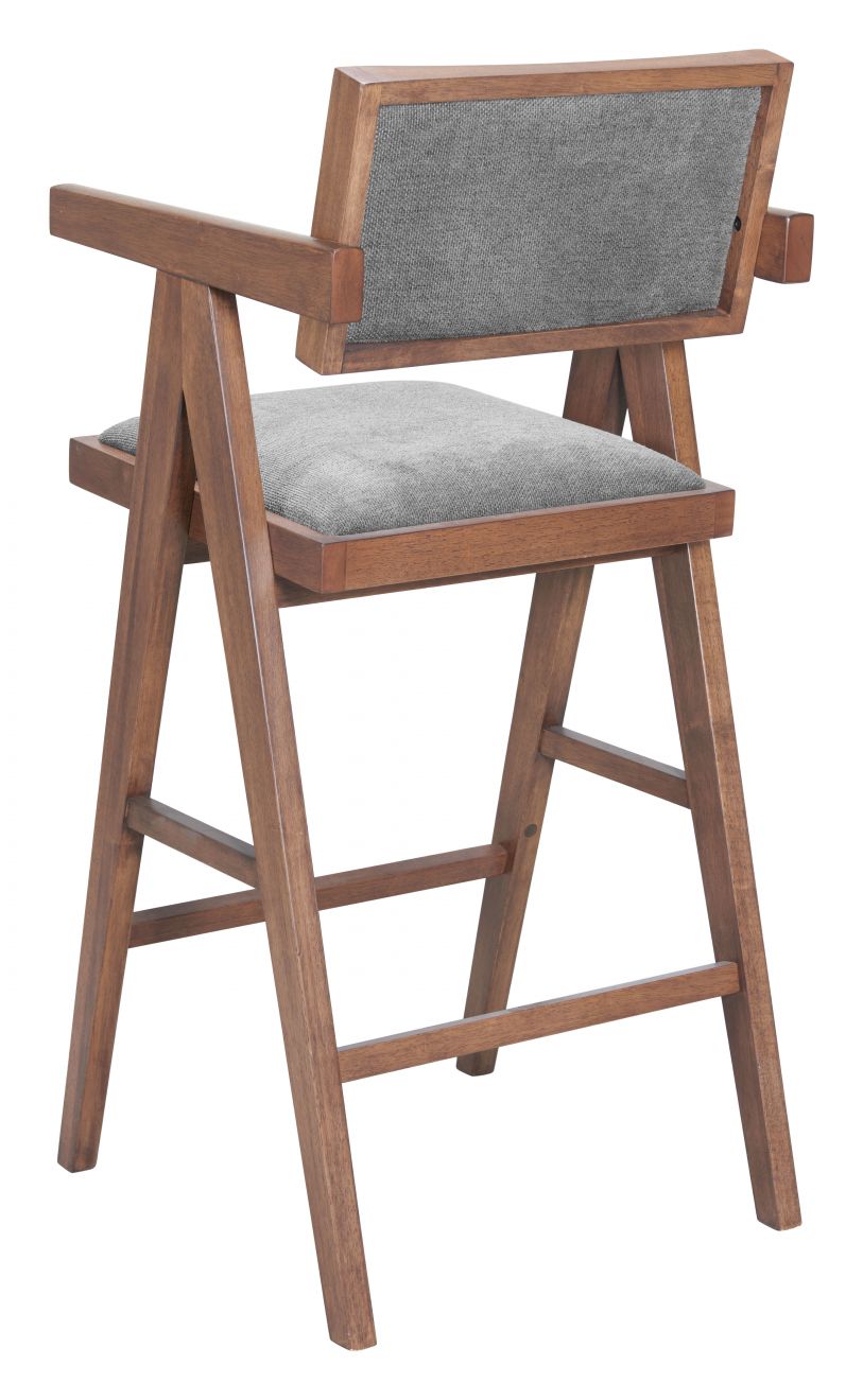 Delhi Grey Fabric Barstool 2PC