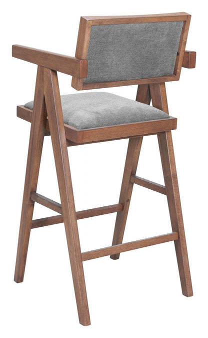 Delhi Grey Fabric Barstool 2PC