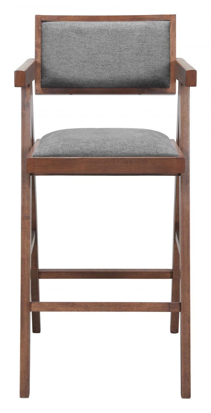 Delhi Grey Fabric Barstool 2PC
