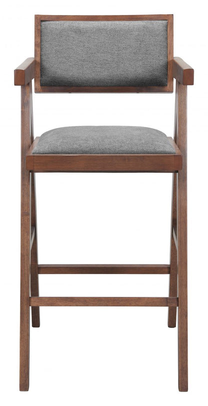 Delhi Grey Fabric Barstool 2PC