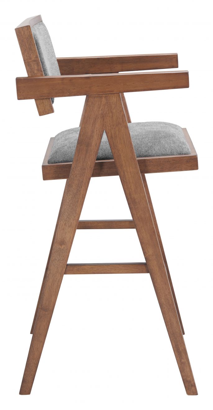 Delhi Grey Fabric Barstool 2PC