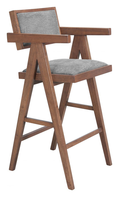 Delhi Grey Fabric Barstool 2PC