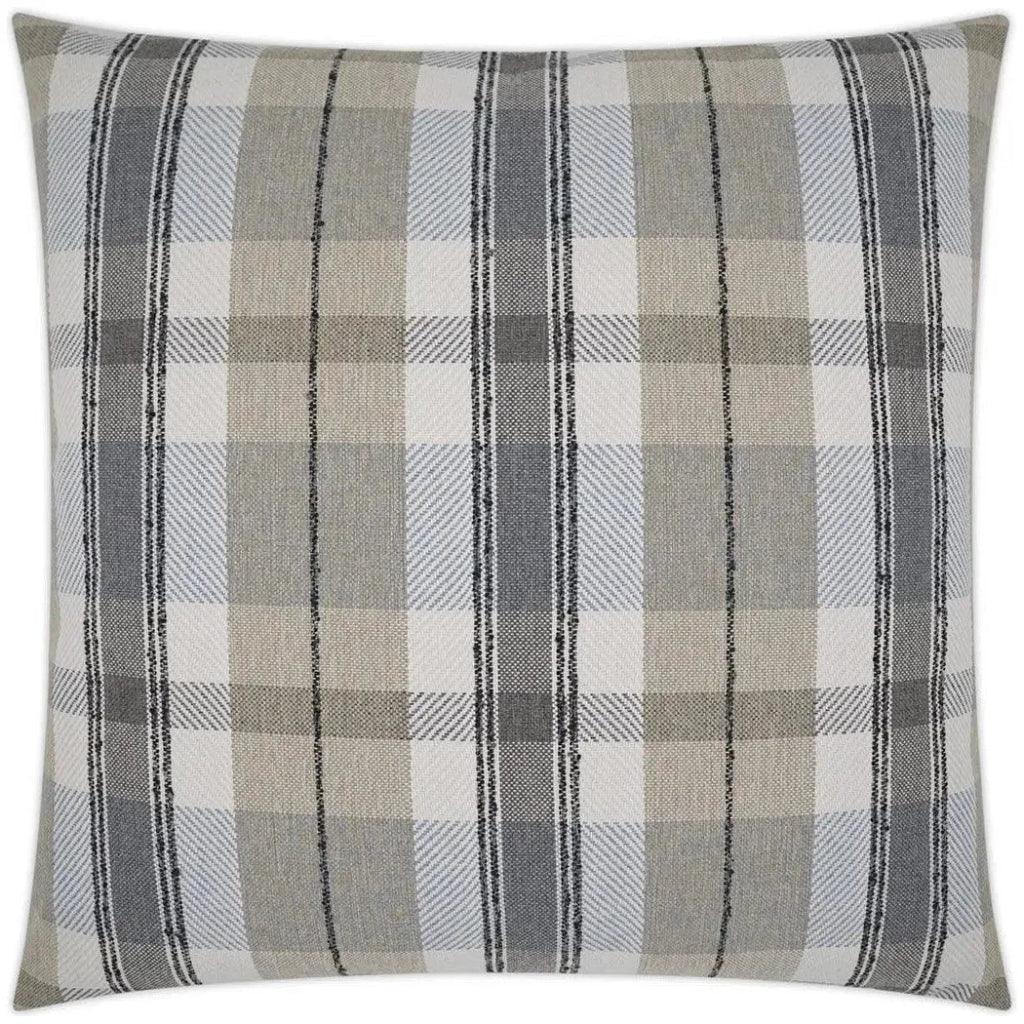 Dellwood Plaid Check Tan Grey Large Throw Pillow Insert