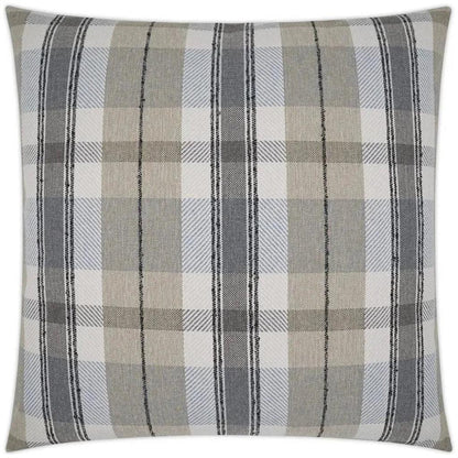 Dellwood Plaid Check Tan Grey Large Throw Pillow Insert