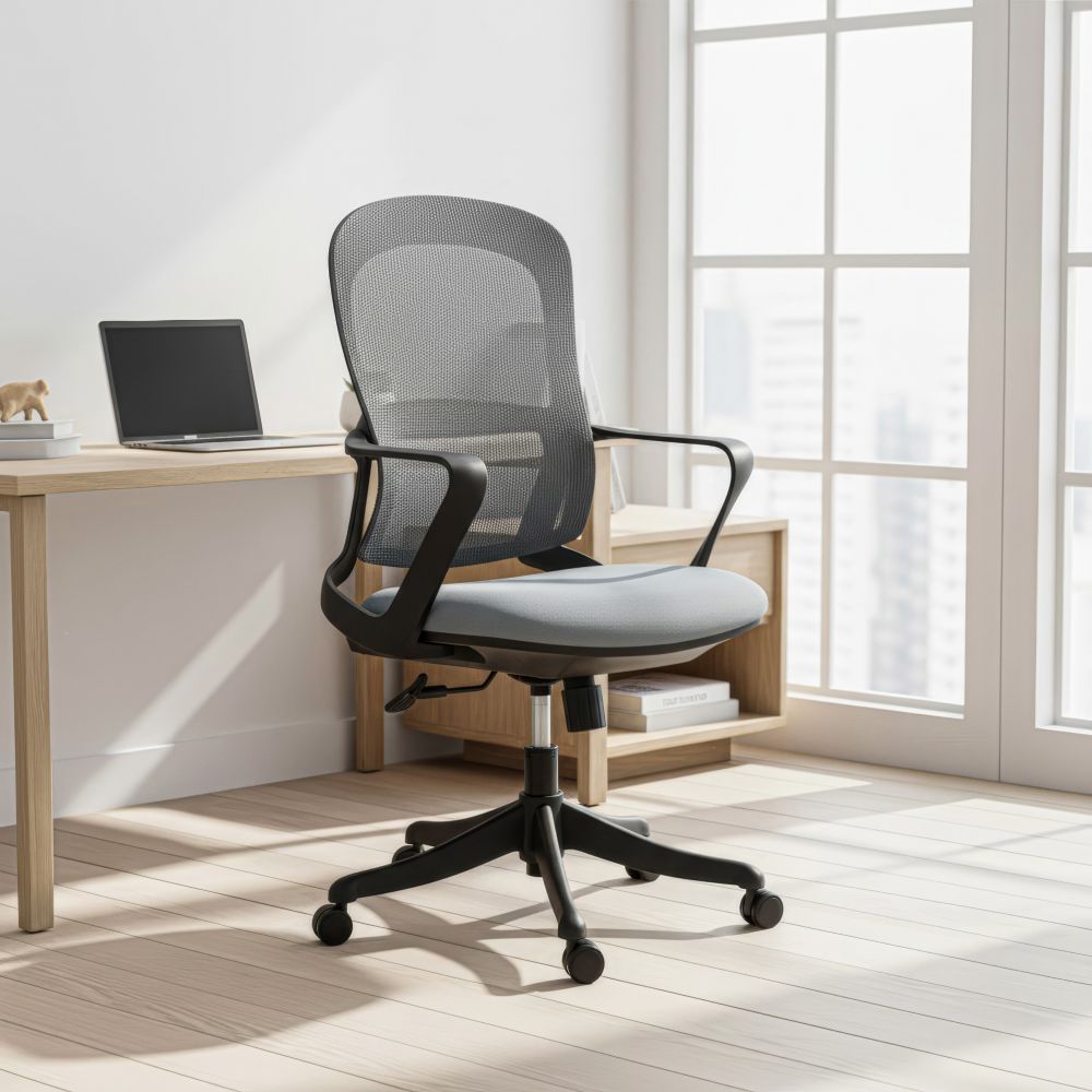 Delo Grey Mesh Fabric Office Chair