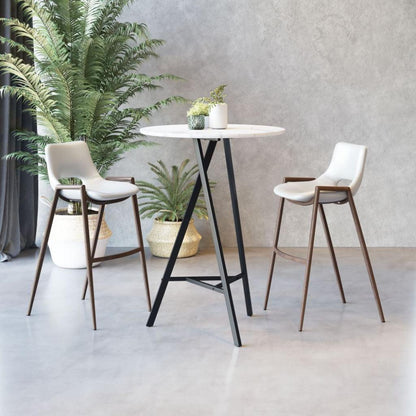 Desi Mid-Century Leather Barstool (Set of 2)