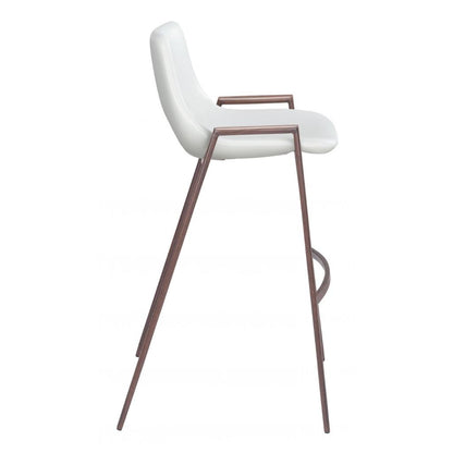Desi Mid-Century Leather Barstool (Set of 2)
