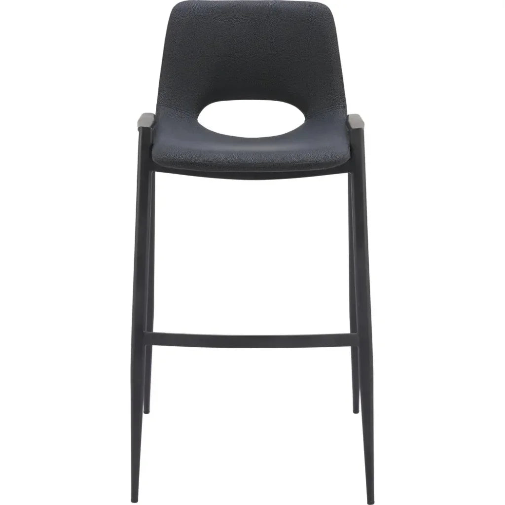 Desi Mid-Century Leather Barstool (Set of 2)
