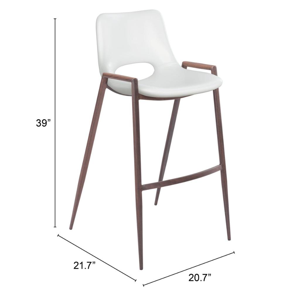 Desi Mid-Century Leather Barstool (Set of 2)