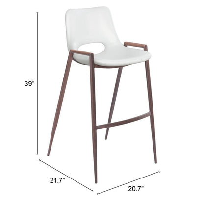 Desi Mid-Century Leather Barstool (Set of 2)