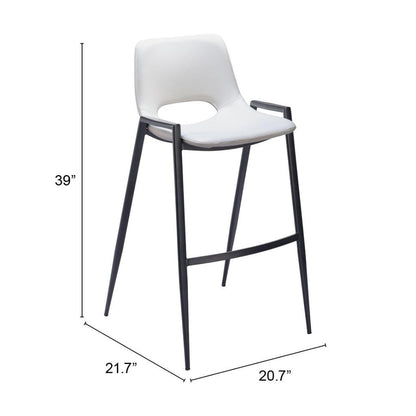 Desi Mid-Century Leather Barstool (Set of 2)