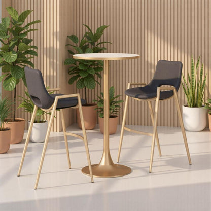 Desi Mid-Century Leather Barstool (Set of 2)