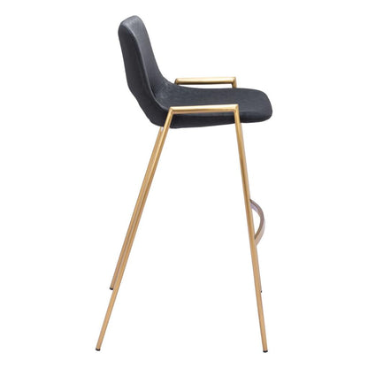 Desi Mid-Century Leather Barstool (Set of 2)