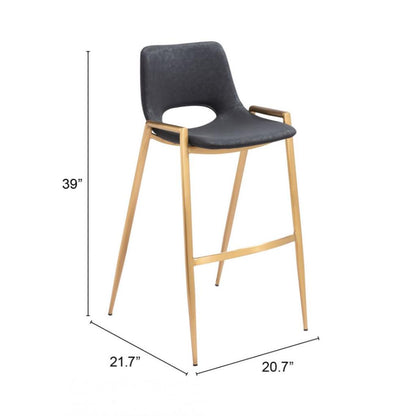 Desi Mid-Century Leather Barstool (Set of 2)
