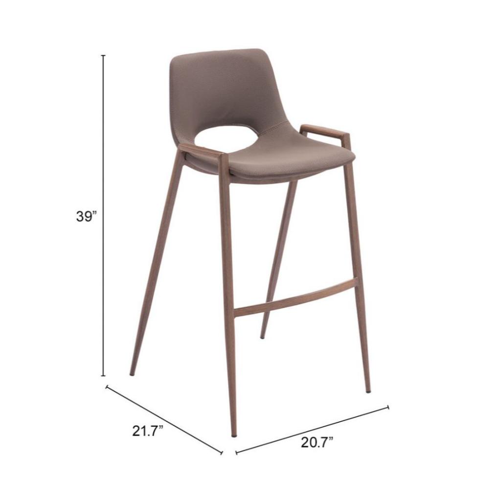 Desi Mid-Century Leather Barstool (Set of 2)