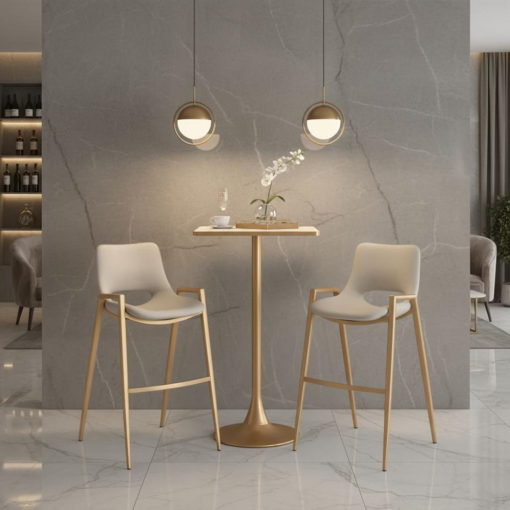 Desi Mid-Century Leather Barstool (Set of 2)