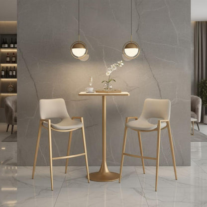Desi Mid-Century Leather Barstool (Set of 2)