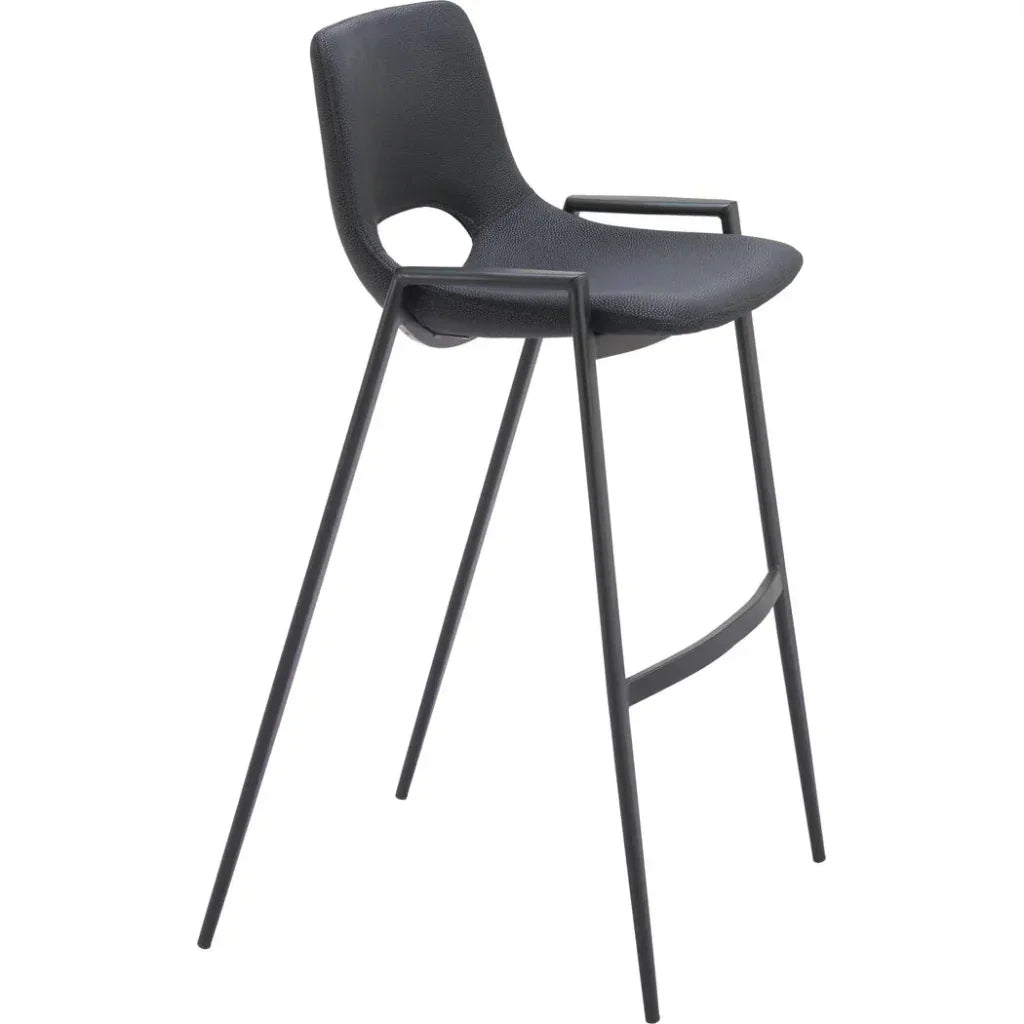 Desi Mid-Century Leather Barstool (Set of 2)