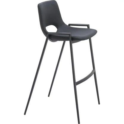 Desi Mid-Century Leather Barstool (Set of 2)