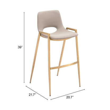 Desi Mid-Century Leather Barstool (Set of 2)