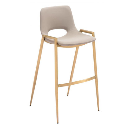 Desi Mid-Century Leather Barstool (Set of 2)
